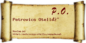 Petrovics Otelló névjegykártya